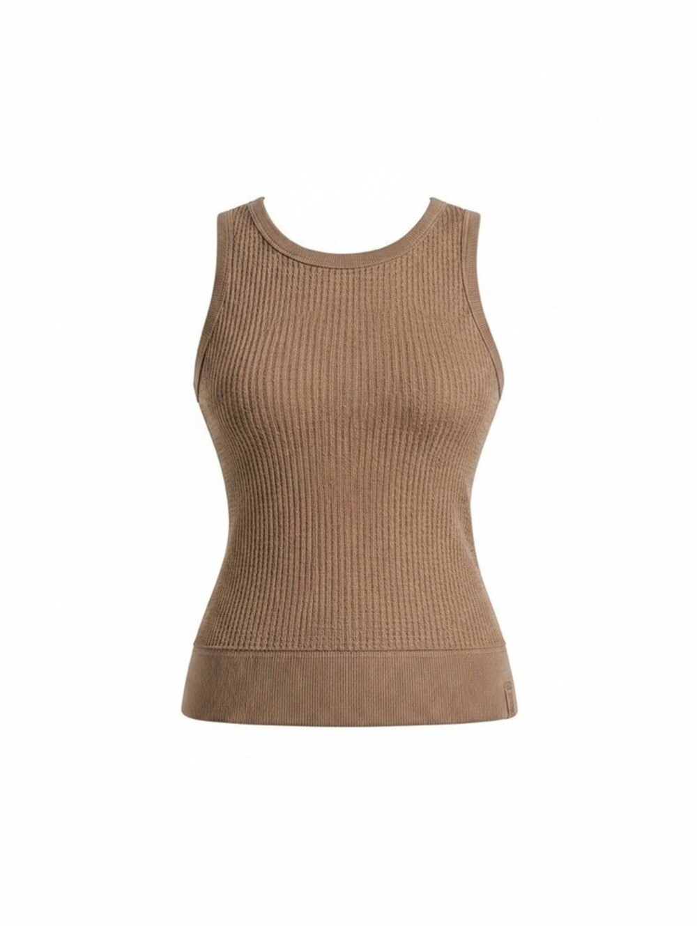 Free People We The Free Ribbed Knit Tank Top Taupe Sleeveless Fitted Large